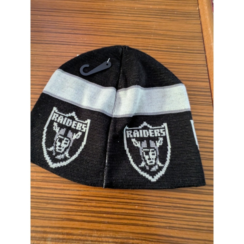 NWT Dead Stock Y2K Oakland Raiders Reebok Winter Beanie Hat - RARE - Picture 6 of 7